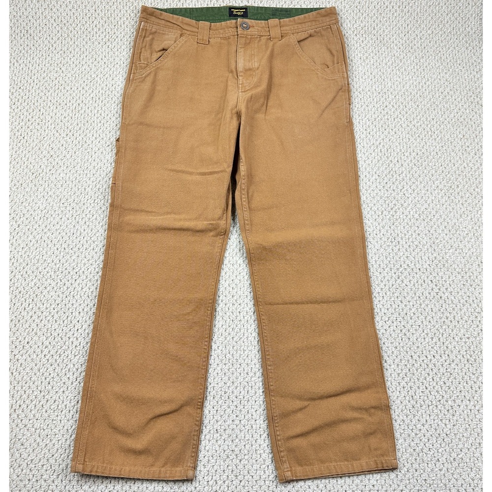 Seager Co Canvas Pants Mens 38x32 Brown Carpenter Utility Relaxed Fit Western
